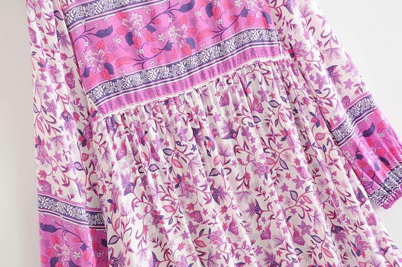 Gown Dress, Boho Maxi Dress, Loose Dress, Vintage in Pink