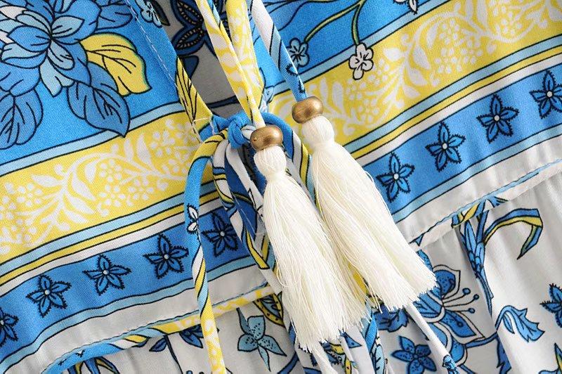 Gown Dress, Boho Maxi Dress, Loose Dress, Vintage in Blue