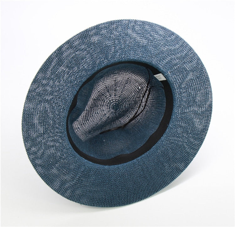 Boho Hat, Grass Fedora Hat, Stella Black Chian