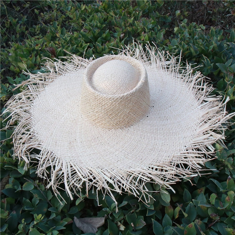 Boho Hat, Sun Hat, Beach Hat, Wide Brim Hat, Straw Hat, White Vanilla