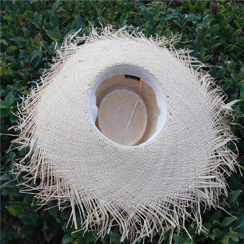Boho Hat, Sun Hat, Beach Hat, Wide Brim Hat, Straw Hat, White Vanilla