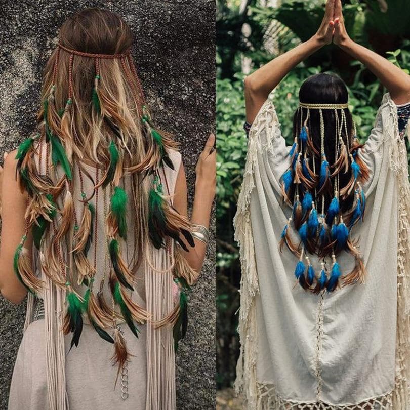 Boho Feather Headband, Gypsy Soul