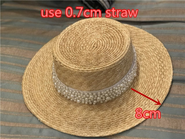 Boho Hat, Sun Beach Hat, Straw Bucket Hat, White Peal