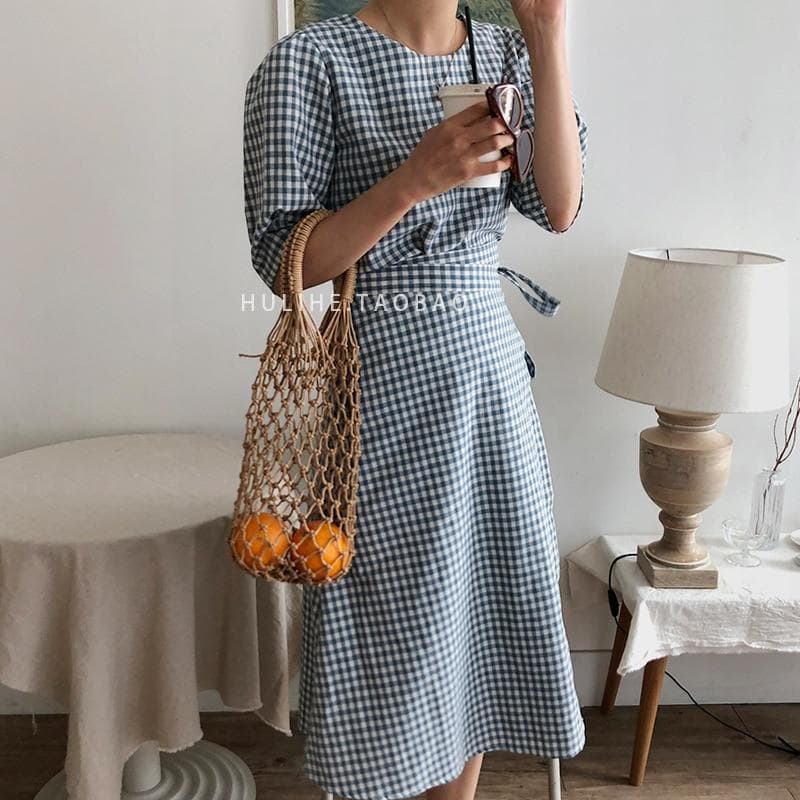 Boho Bag, Woven Mesh Rope Tote Bag Kezia in Brown and White