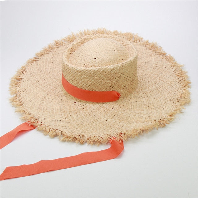 Boho Hat, Sun Hat, Beach Hat, Wide Brim Hat, Straw Hat, Sofia Black Ribbon