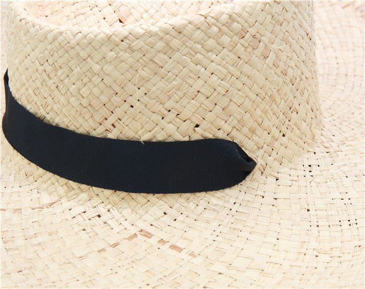 Boho Hat, Sun Hat, Beach Hat, Wide Brim Hat, Straw Hat, Sofia Black Ribbon