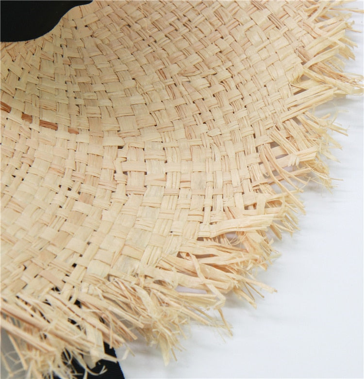 Boho Hat, Sun Hat, Beach Hat, Wide Brim Hat, Straw Hat, Sofia Black Ribbon
