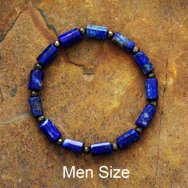 Boho Bracelet, Stretchy Bracelet, Blue Lapis and Purple Amethyst
