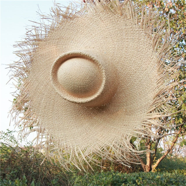 Boho Hat, Sun Hat, Beach Hat, Wide Brim Hat, Straw Hat, White Vanilla