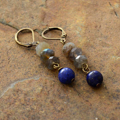 Boho Earrings, Dangle Earrings, Blue Amazonite