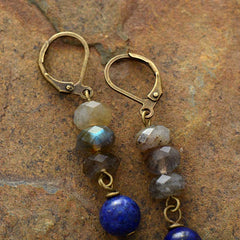 Boho Earrings, Dangle Earrings, Blue Amazonite