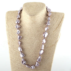 Boho Necklace, RH Big Pearl Shell White Pink Necklaces