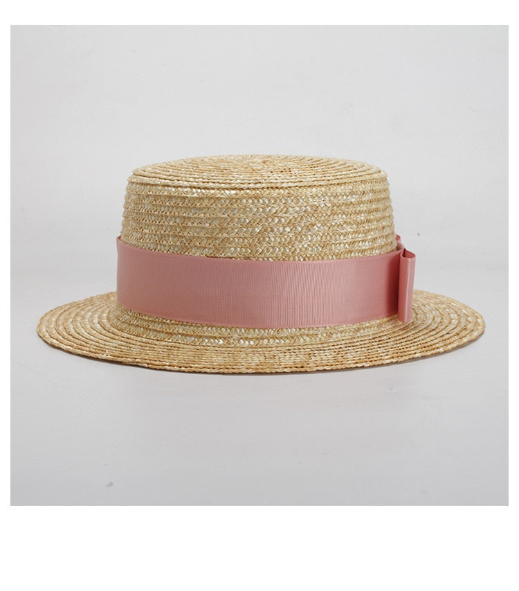 Boho Hat, Kid Hat, Little Girl Hat, Straw Hat, Sun Bee Black Pink