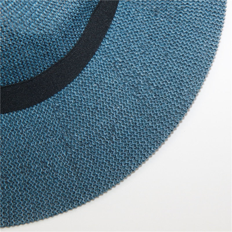 Boho Hat, Grass Fedora Hat, Stella Black Ribbon