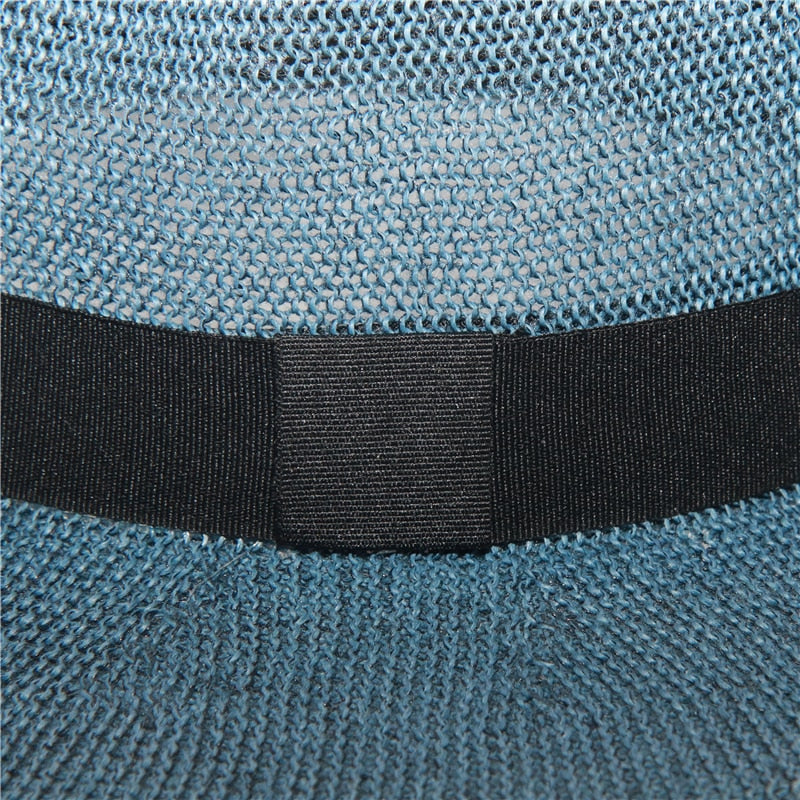 Boho Hat, Grass Fedora Hat, Stella Black Ribbon