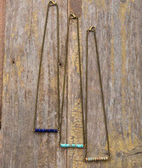 Boho Necklace, Choker Necklace, Blue Jasper, Lapis and Lazuli Coin