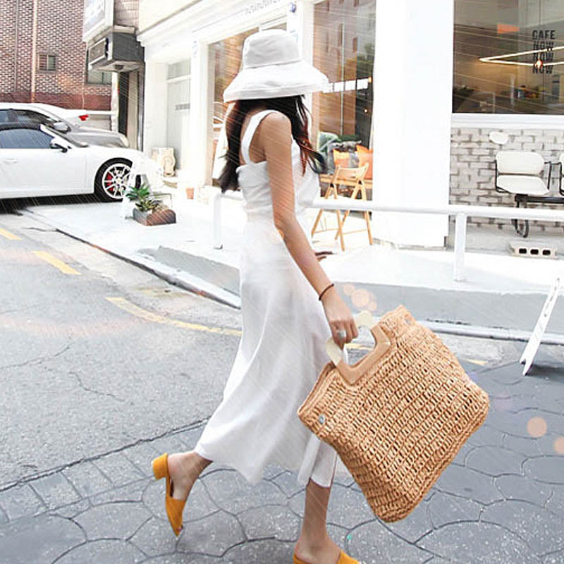 Boho Bag, Woven Straw Handbag, Love Sac