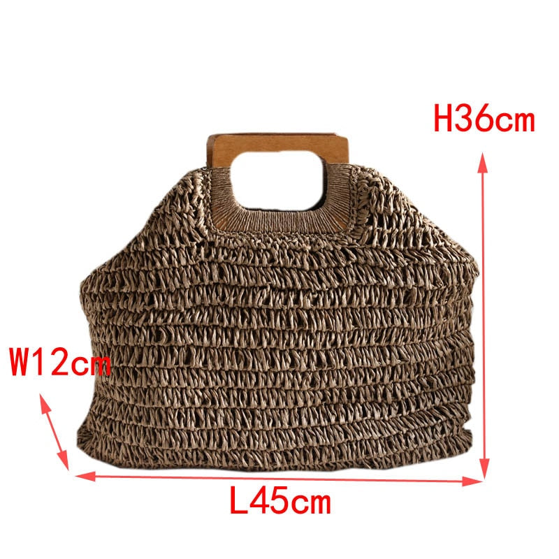 Boho Bag, Woven Straw Handbag, Love Sac
