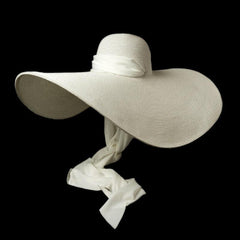 Boho Hat, Sun Hat, Beach Hat, Wide Brim Straw Hat, Classy White