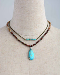 Boho Necklace, Choker Necklace, Jasper, Natural Stone