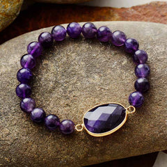 Boho Bracelet, Stretchy Bracelet, Labradorite