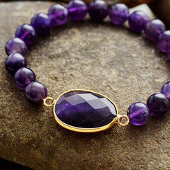 Boho Bracelet, Stretchy Bracelet, Labradorite