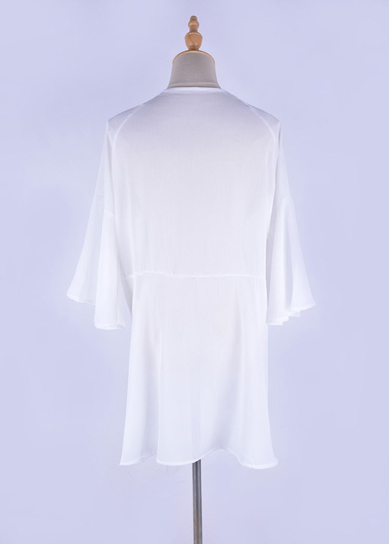 Boho Boho Mini Dress, Beach Dress, Cover up Dress,  White Tunic Malisa