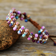 Boho Bracelet, Friendship Bracelet, Blue Amazoniteand Purple Jasper