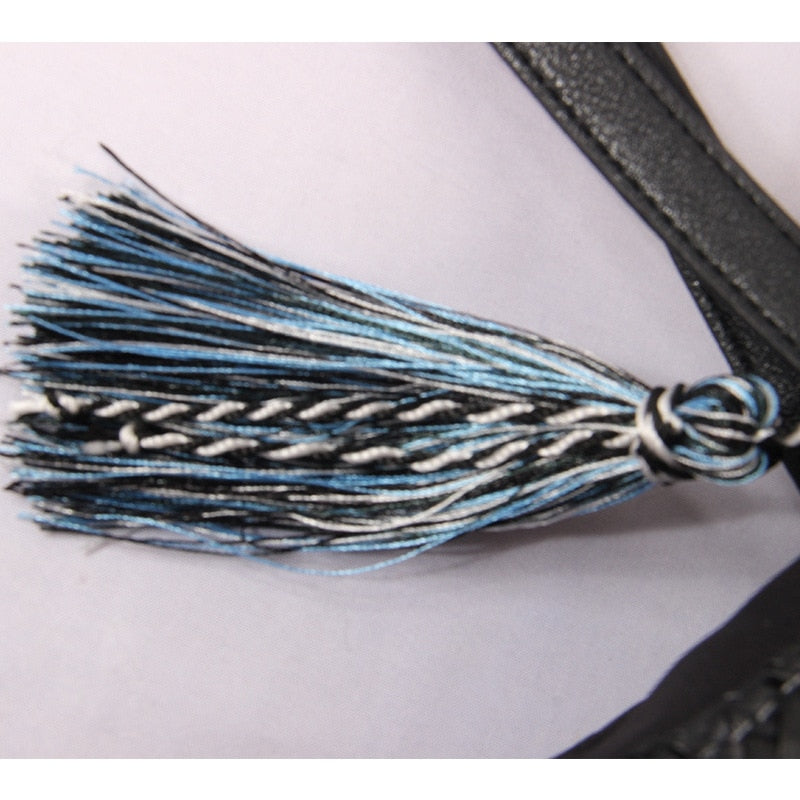 Boho Bag, Woven Straw Bag, Black Off Duty