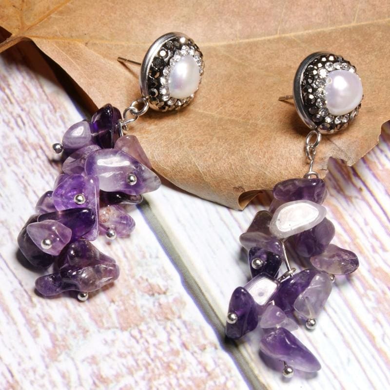 Boho Earrings, Dangle Earrings, Lavender Purple