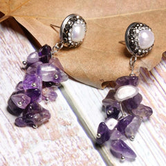 Boho Earrings, Dangle Earrings, Lavender Purple