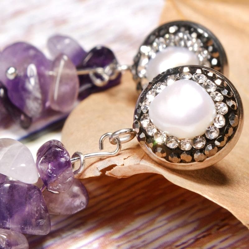 Boho Earrings, Dangle Earrings, Lavender Purple