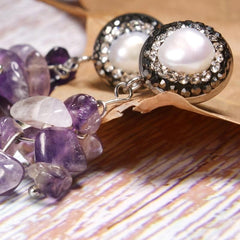 Boho Earrings, Dangle Earrings, Lavender Purple