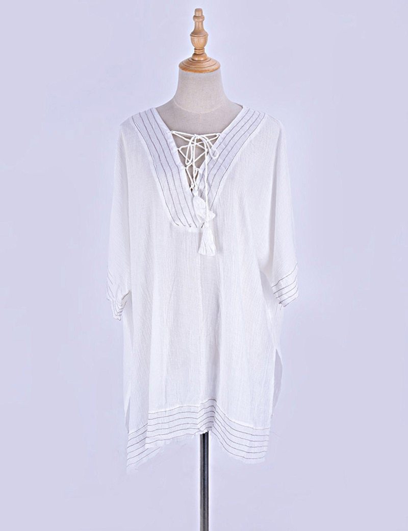 Boho Boho Mini Dress, Beach Dress, Cover up Dress, White Tunic Jane