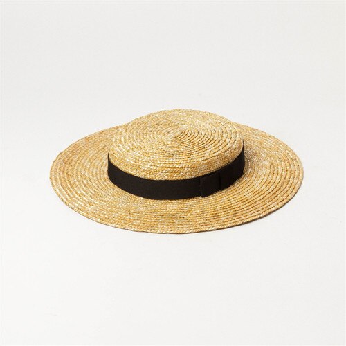 Boho Hat, Sun Hat, Beach Hat, Wide Brim Straw Hat 7 cm, Ellie Black Ribbon