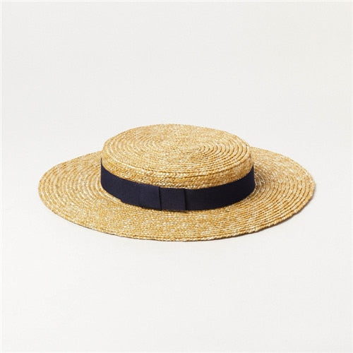 Boho Hat, Sun Hat, Beach Hat, Wide Brim Straw Hat 7 cm, Ellie Black Ribbon