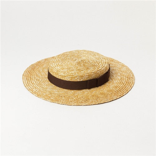 Boho Hat, Sun Hat, Beach Hat, Wide Brim Straw Hat 7 cm, Ellie Black Ribbon