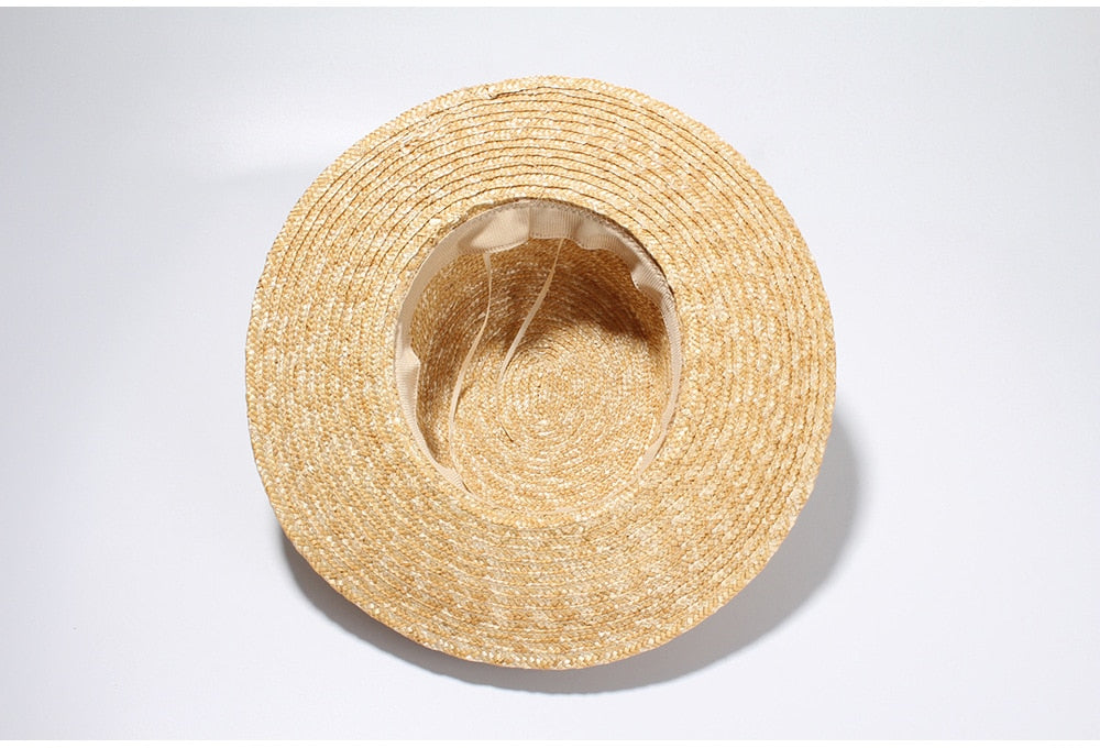 Boho Hat, Sun Beach Hat, Straw Bucket Hat, Claire with Black Bow