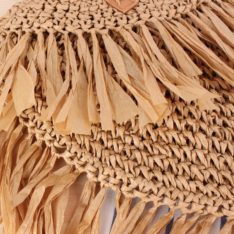 Boho Bag, Woven Straw Handbag, Rosalyn Tote