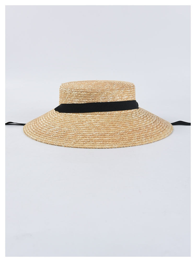 Boho Hat, Sun Hat, Beach Hat, Wide Brim Straw Hat 9 cm, Emma Black Ribbon