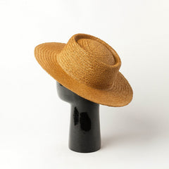 Boho Hat, Sun Hat, Beach Hat, Grass Fedora Hat, Hannah Sweet Caramel Brown