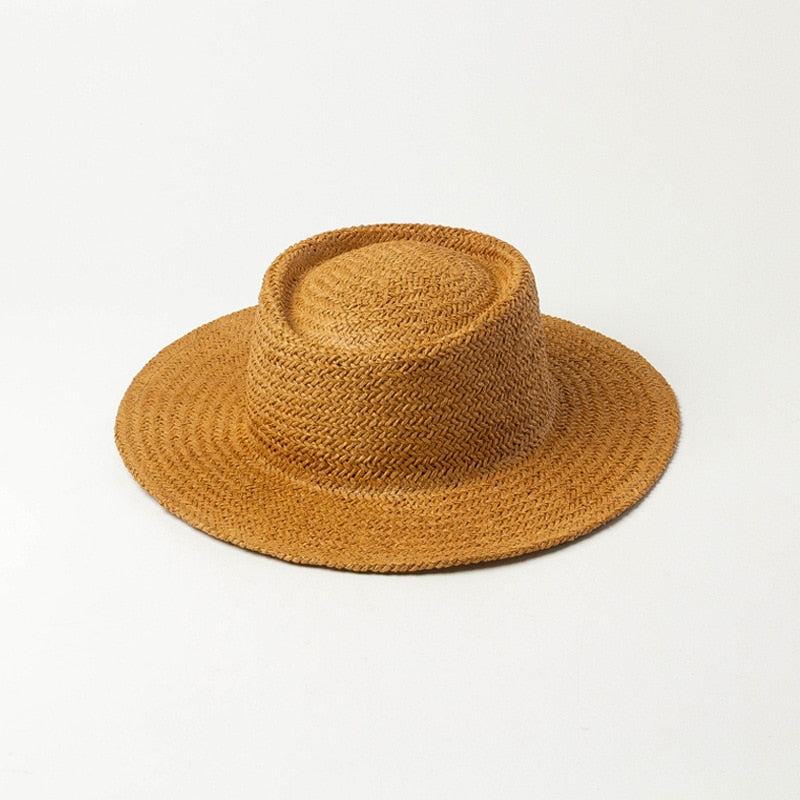 Boho Hat, Sun Hat, Beach Hat, Grass Fedora Hat, Hannah Sweet Caramel Brown