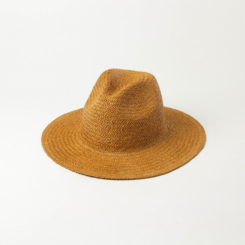 Boho Hat, Sun Hat, Beach Hat, Grass Fedora Hat, Hannah Sweet Caramel Brown