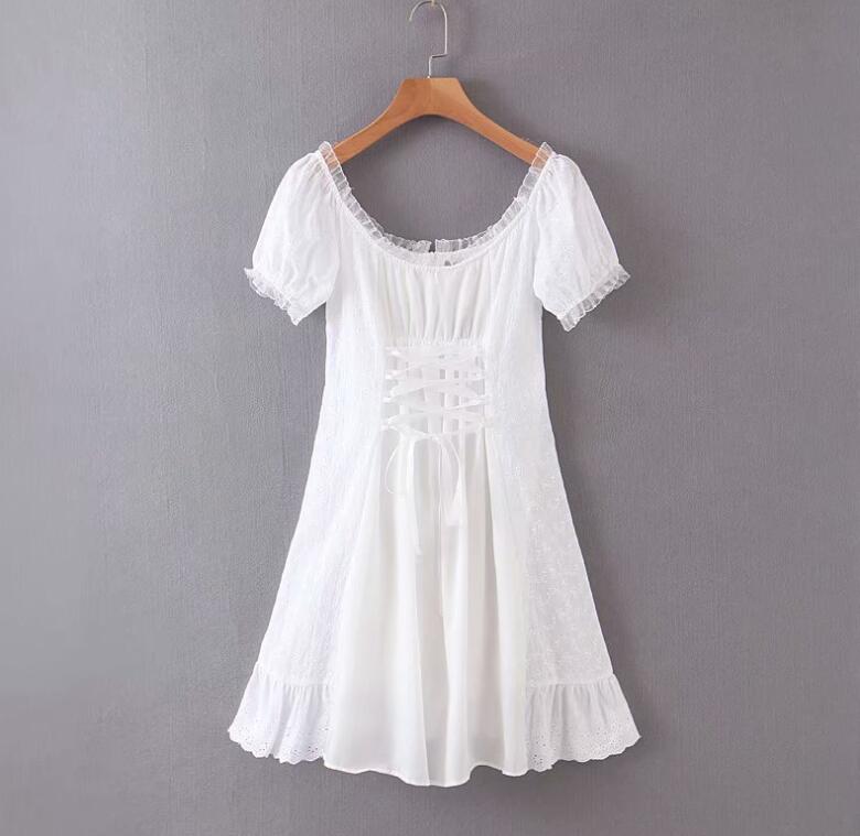 Boho Mini Dress Amelia in White
