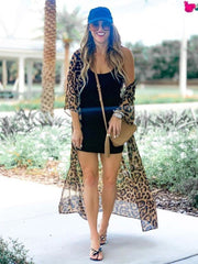 Boho Robe, Beach Cover up, Beach Robe, Cover up, Brown Tiger
