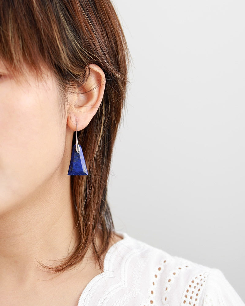 Boho Earrings, Dangle Earrings, Blue and Green Trapezoid