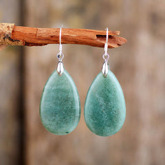 Boho Earrings, Dangle Earrings, Green Aventurine