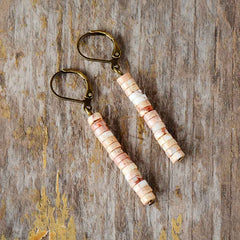Boho Earrings, Dangle Earrings, Vintage Natural Stone Blue