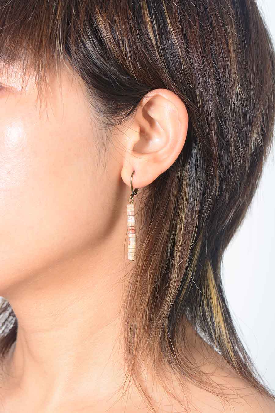 Boho Earrings, Dangle Earrings, Vintage Natural Stone Blue