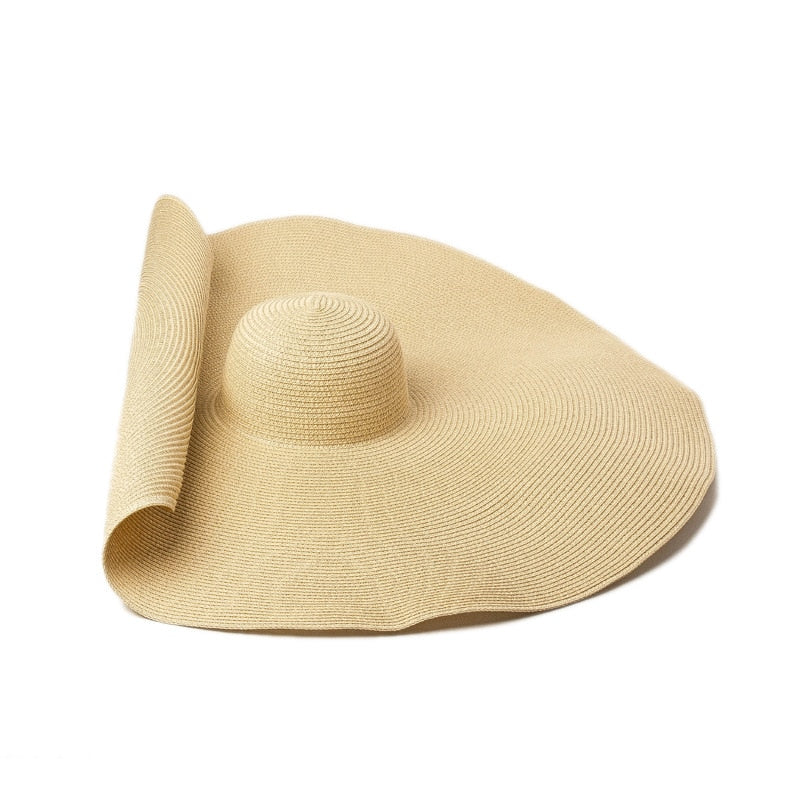 Boho Hat, Sun Hat, Beach Hat, Extra Large Wide Brim, Straw Hat, Beige, White, Black and more 20 colors,  (Soft, 26 cm)